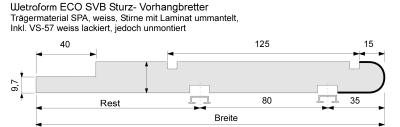 Wetrag ECO Sturz-/Vorhangbrett weiss (inkl. Alu-Vorhangschienen VS 57 weiss) mit 1 Vorhangschiene (paarweise)