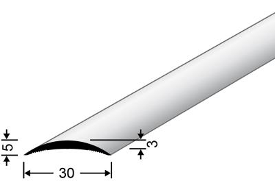 Hohlflachprofil 30 x 5mm Profillänge 270cm silber eloxiert ungelocht
