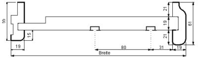 Standard Vorhangbrett weiss (220-332) VBW 330/2 Nut+Blendleiste 560c (2/Pal.)
