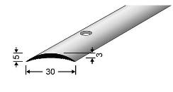 Hohlflachprofil 30 x 5mm Profillänge 270cm silber eloxiert gelocht